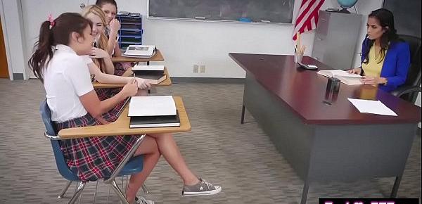  Schoolgirl teens enjoy lesbian sex with their professor